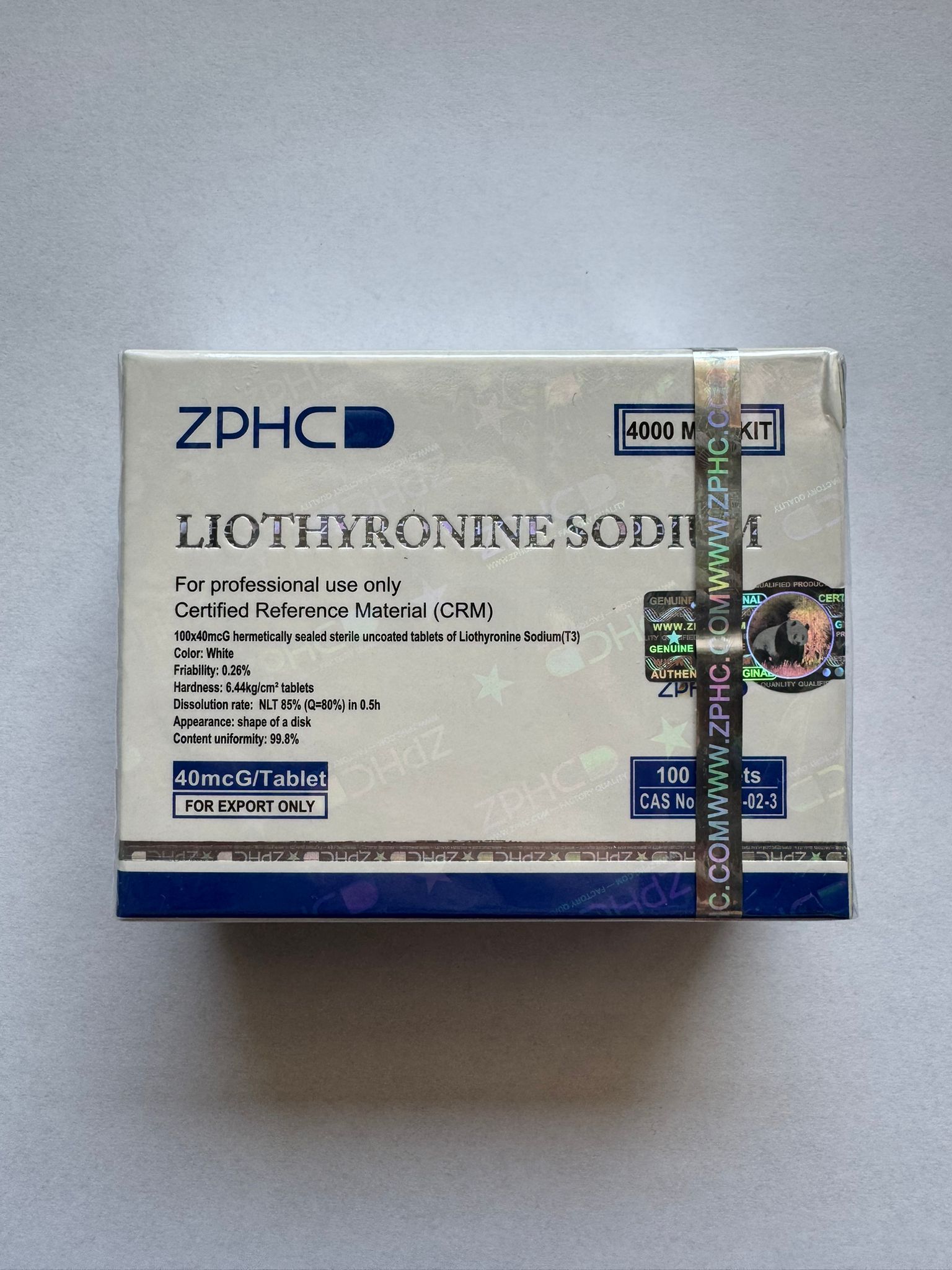 Liothyronine Sodium (T3) ZPHC — 40 mcg (100 tablets × 40 mcg)