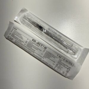 Insulin syringe with needle (1.0 ml – 0.4 x 13 mm) – 10 pieces